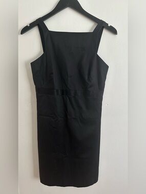 Banana Republic Black Square-Neck Midi Sheath Dress - Vintage